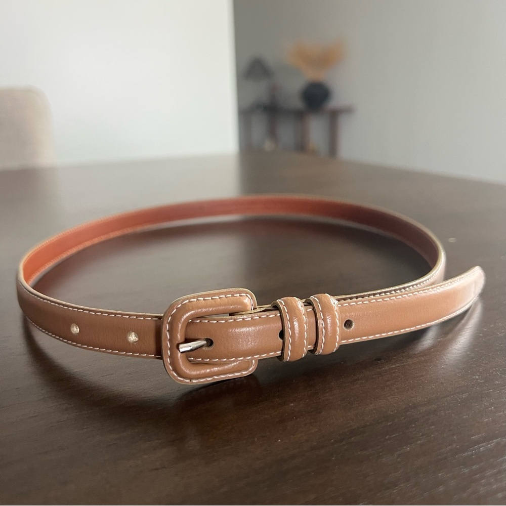 Elegant Casual Corner Tan Genuine Leather Belt Made in Italy